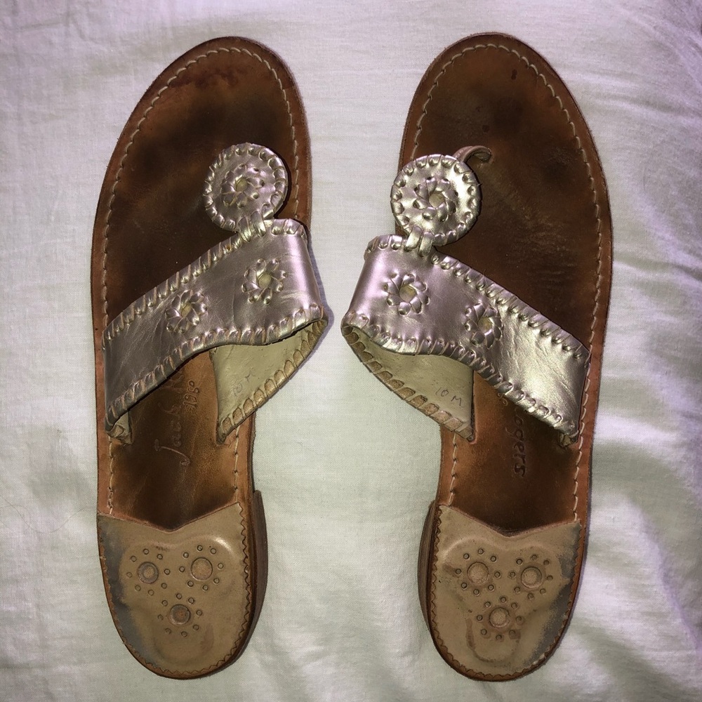 Jack Rogers Platinum Hampton Flat Sandals